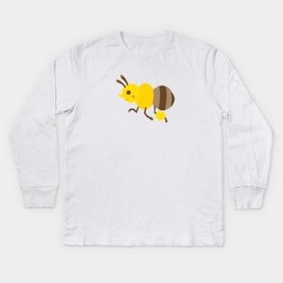 Cute Honey Bee Illustration Kids Long Sleeve T-Shirt